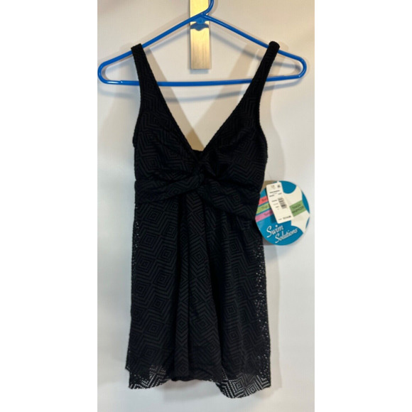 NWT Swim Solutions Size 8 Skirted Skater Thigh Minimizer One Piece Swimsuit A19 - Picture 1 of 6